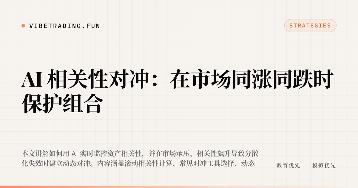 AI 相关性对冲:在市场同涨同跌时保护组合